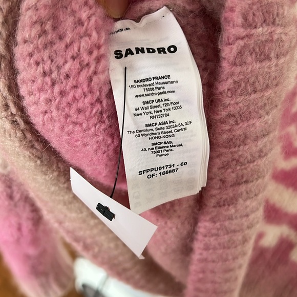 Sandro pink fair isle sweater - Picture 5 of 12
